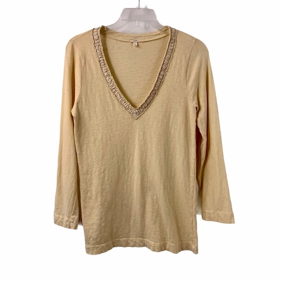 J. Crew Tops - J. Crew Eggshell V Neck Long Sleeve Top